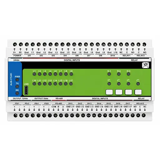 [HM-ALM-173-R1] Digital Input module (17 opto-isolated inputs + 3 Relays) ALM-173-R1